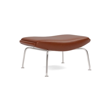 Fredericia Furniture Ox / Queen Ottoman 1002 - Cera 905 Russet Brown angle 1